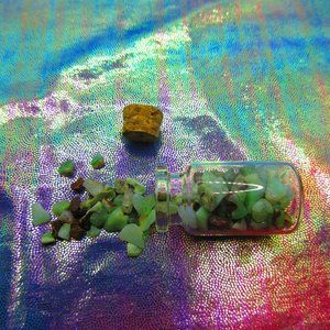 Chrysoprase Chips Gemstone In A Bottle Embellishments Natural Semi Precious